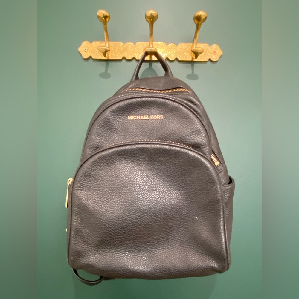 Michael Kors Black Pebbled Backpack